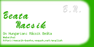 beata macsik business card