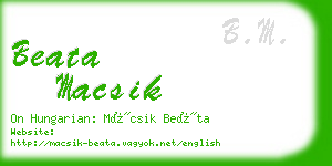 beata macsik business card